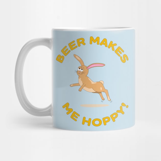 Beer Makes Me Hoppy! Funny Drinking Easter Bunny by skauff